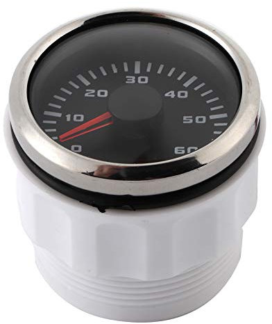Tachymètre LCD 6000 Tr/min pour la Construction de Moteur Hors-bord Automatique et Moto, Jauge de 52mm/2 Pouces avec Compteur et Compteur Horaire