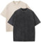 Botong Pump Covers T-Shirts Workout T Shirts for Men Oversized Gym Loose Fit Tshirt Vintage Heavyweight Tee Apricot+Black XL