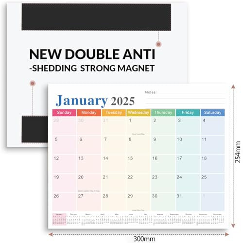 Magnetic Calendar for Fridge,Magnetic Fridge Planner,wall calendar 2025-2026 Family Calendar From January 2025 - June 2026,18 Monthly Refrigerator Calendar.