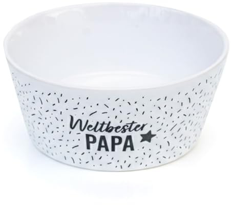 Papierdrachen Cereal Bowl Porcelain – World's Best Dad – White Black – 15 cm – With Inner Print – Gift Father's Day Easter – Breakfast Bowl for Parents