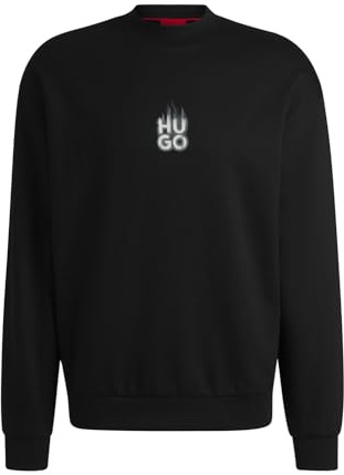 HUGO Herren Durungu Sweatshirt aus Baumwoll-Terry mit Smoke-Stack-Logos