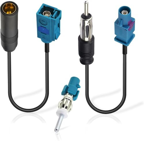 2 Stück Fakra auf DIN ISO Autoradio Antenne Kabel,DAB FM Radio Adapterkabel mit Fakra-Z-Stecker auf DIN-Stecker-Adapter für Stereo Audio Receiver HD Head Unit CD Media Player Receiver