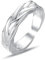 KONFEN Verschlungene Kette Herren Ring, Wikinger Verstellbare Geschnitzte Ringe für Männer Hypoallergenes Hochglanzpolierte Oberfläche, Vintage Hip Pop Gothic Punk Klassischer Herrenschmuck, Silber