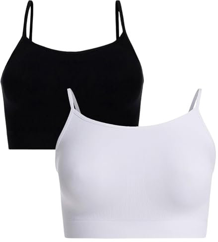 UILYNIU 2 Pezzi Canottiera Aderente Donna, Top da Donna, Base Canottiere, Canotta Tank Top Senza Maniche, Casual Canotta Top, Comfort Ottimale Canottiera Cotone Ideale per Ogni Stagione (Nero, Bianco)