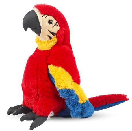 Quahzify Papagei Plüschtier, 30cm Vogel Papagei Stofftier Kuscheltier, Parrot Plüsch Spielzeug für Kinder, Niedliche Papagei Plüschpuppen Plüschtiere Geschenke für Jungen und Mädchen