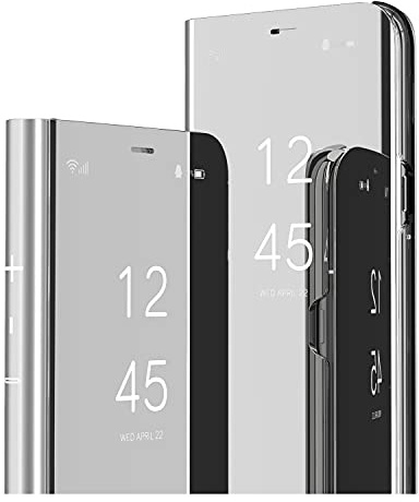 IMIRST Flip Case for iPhone 16e Makeup Mirror Design Clear View Flip Bookstyle Luxury Protective Shell With Kickstand Phone Cover for Apple iPhone 16e. Flip Mirror: Silver