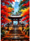 DPHERO DIY Japanische Architektur Diamant Painting Kits Bilder für Erwachsene Anfänger,5D Wald Diamond Painting Set,DIY Runde Steine Diamant Kunst Kits, Baum Diamant Art für Zuhause Dekor 30x40 cm