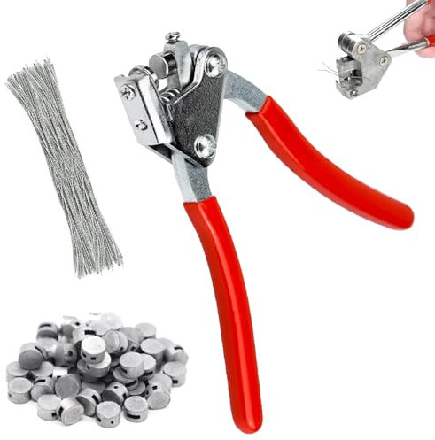 Plombenzange, Plombenzange Set aus Stahl, Plomben, mit 80 Stück 170mm Plombendrähte, Stahl Dichtungszangen 80 Stück Ø 8, Ø 10 runden Dichtungen, für Wasserzähler, Stromzähler, Logistik