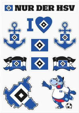 Hamburger SV HSV Aufkleber Sticker Set 10-teilig; schöne unterschiedliche Motive