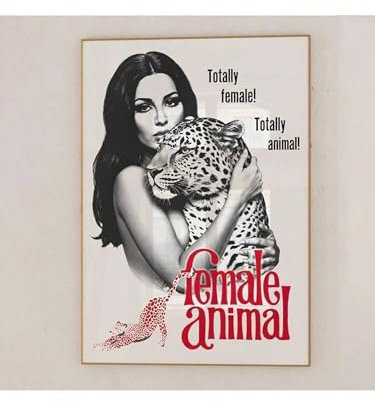 lianyibo 1 Stück Leoparden-Geparden-Porträt, Wandkunst, Bild, Schwarz/Rot, Mode, Leinwanddrucke, Gemälde, Magazin, ästhetisches Mädchendekor, 30 x 40 cm, rahmenlos