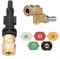 wenyouya 180° Swivel Pressure Washer Nozzle Kit - 4500 PSI Heavy Duty with Foam Pot Adapter - Fits for Karcher, for Lavor, for Parkside, for Champion (5 Nozzles + Rotary Joint)