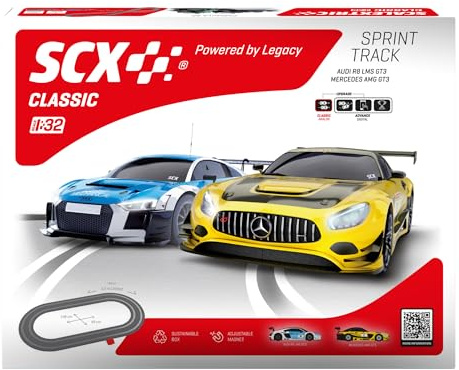 SCX - Original Circuit - Complete Race Track - 2 Cars Included - Scale 1:32 (Classic Sprint Track)