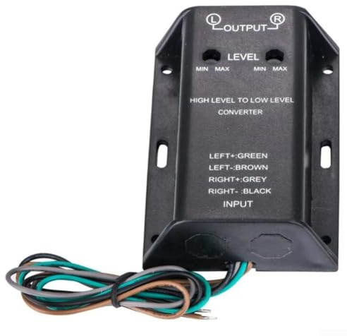 Auto-Audio-Konverter für Cinch-Lautsprecher, High to Low Level Output Adapter mit True Channel Separation für Subwoofer und Kompatibilität