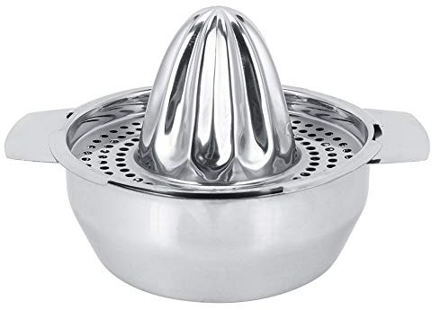Edelstahl Zitruspresse Manuell, Saftpresse für Zitrone Orange, 400ml Fassungsvermögen - Abnehmbarer Filter, Rutschfester Boden, Ergonomisches Design