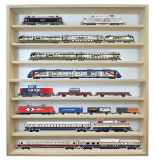 Alsino Vitrine H0 8 Fach Regal Setzkasten Aufbewahrung, V-41 (70 cm)