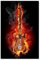 Paul Sinus Art 120x60cm - WANDBILD Gitarre Feuer Rauch Rock Musik - Leinwandbild auf Keilrahmen modern stilvoll - Bilder und Dekoration