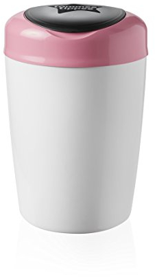 Tommee Tippee Simplee Sangenic Nappy Bin, Includes 1x Refill Cassette, Pink and White