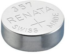 Renata 357 nicht aufladbaren Akku, Uhr, einzelne Zelle, Silberoxid, 190 mAh, 1,55 V, SR44, Flat Top, 10 pack, 10