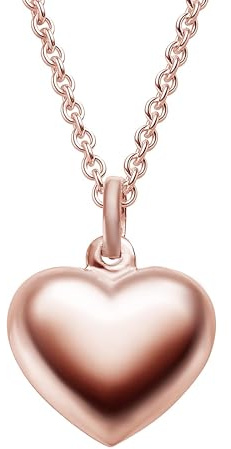 Herzkette Halskette Damen Rosegold (Silber 925 vergoldet) mit Herz Anhänger | Frauen Kette Ich liebe Dich, Schmuck-Geschenk für Freundin Frau Ehefrau zum Jahrestag Hochzeitstag Geburtstag