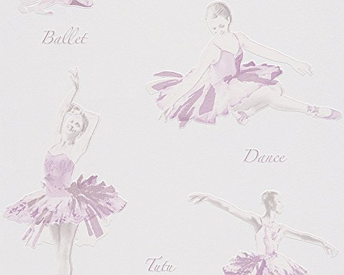 A.S. Création Tapete Boys & Girls 5 Strukturprofiltapete Kindertapete 10,05 m x 0,53 m creme metallic lila 305282