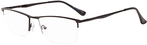 Eyekepper Qualität Halbrand Metall Lesebrille mit Federscharnier in Schwarz +1.50