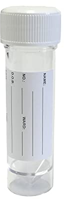 Qualicare 12 X WHITE LID LABELED 30ML SPECIMEN UNIVERSAL SAMPLE CLEAR POLYPROPYLENE PLASTIC BOTTLE CONTAINERS