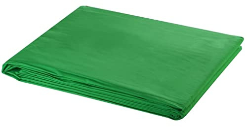 vidaXL Backdrop Cotton Green 600x300 cm - Chroma Key Compatible, Large Size, Seamless, Colourfast, 100% Cotton Material
