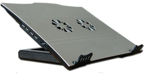 eSmart Germany Laptopständer | mit Lüfter | Silber | 390 x 301 x 35 mm (BxHxT)