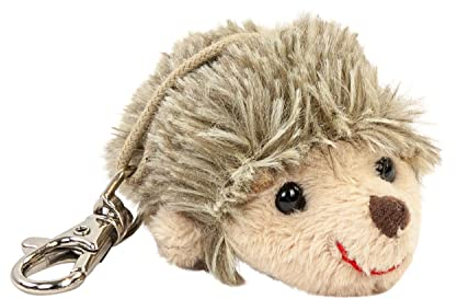 Bukowski, Design of Sweden, Schlüsselanhänger Plüsch-Igel, 6 cm, Taschenanhänger grau/beige
