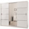 Mirjan24 Kleiderschrank Rapid, Schwebetürenschrank mit Spiegel, Schiebetür, Elegantes Schlafzimmerschrank, Schlafzimmer, Jugendzimmer (Weiß/Spiegel, 250 cm)