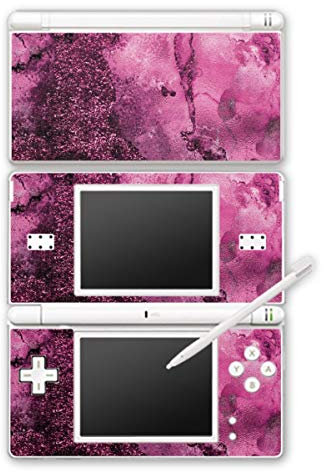 DeinDesign Skin kompatibel mit Nintendo DS Lite Folie Sticker pink Marmor Glitzer Look