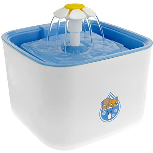 PrimeMatik - Bebedero para Perros y Gatos 2.5L Azul. Fuente eléctrica con dispensador de Agua filtrada para Mascotas