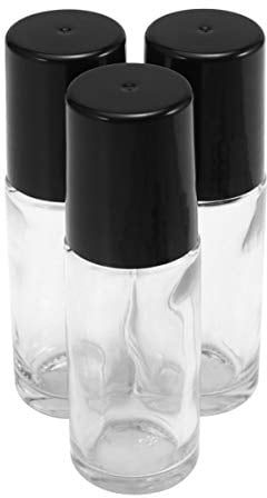 4Stücke Teiliges Flasche für Ätherische Öle Tragbare Nachfüllbare Flasche Auslaufsichere Glasflasche für und Flüssigkeiten Schwarz Transparent