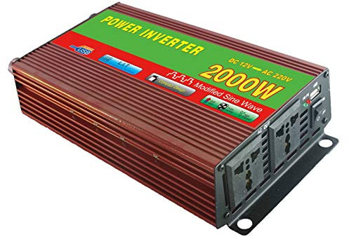2000 Vatios Inversor De Corriente 12V A 220V Transformador con Dual 220 Voltios CA Y Puertos USB-12V