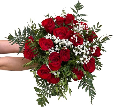 Acurrucalas® - Ramo de Flores Rosas Rojas con Dedicatoria - Ramo de Flores Frescas - Ramo de Flores Naturales - Entrega en 24 Horas de Lunes a Sábado (18)