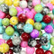 TOAOB 100pcs Coloré Perles de Verre Effet Marbre 10mm Rondes pour Fabrication de Bijoux DIY Bracelets Colliers Artisanat