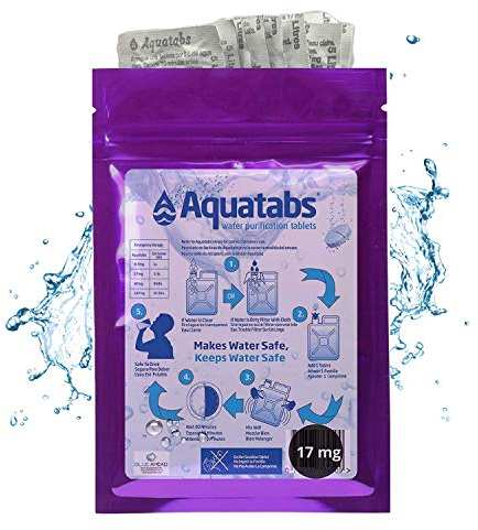 Aquatabs NaDCC 17 MG x 100 World's #1 Water Purification Treatment Tablets 1 Tablet = 2-5 litre (1 Pack, 17 MG)