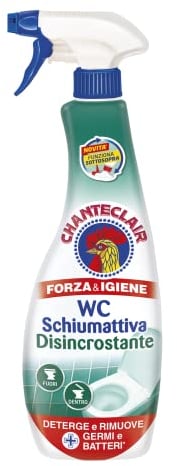 Chanteclair - WC Schiumattiva Disincrostante, Pulisce e Igienizza, Funziona anche Sottosopra, Forza&Igiene - 625 ml