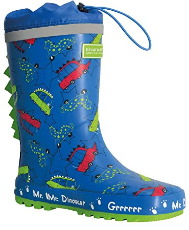 Regatta Unisex Children's Peppapuddle Wellington Boots, Imperial Blue Dinosaur, 3.5/4.5 UK Child