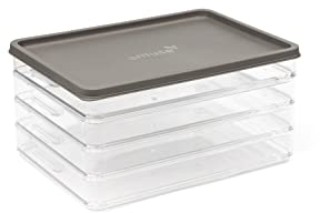 Harfield Tableware Meat & Cheese 4 Compartment Box with Lid Fridge Food Storage Deli Cold Cuts Container