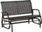 Outsunny Polyrattan Schaukelbank 2-Sitzer Outdoor Terrasse Garten Loveseat Gartenschaukel mit Rückenlehne Sitzbank Parkbank Grau 70 x 120 x 84 cm