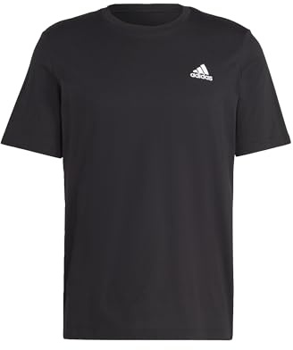 adidas Men's Essentials Single Jersey Embroidered Small Logo Tee, Black, XS