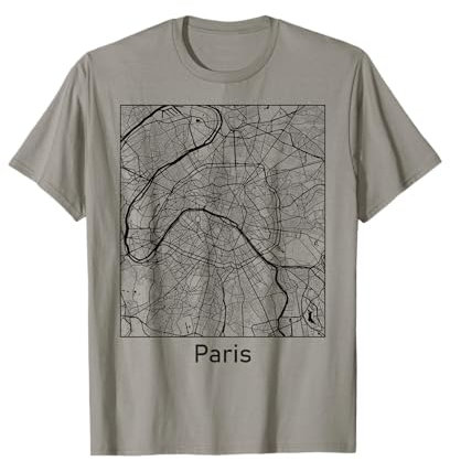 Plan de la ville Paris, paris, maillot paris, survêtement, T-Shirt