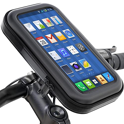 FIBOUND Handyhalterung Fahrrad Wasserdicht Universal Motorrad Scooter Fahrrad Smartphone Handyhalter 360°Drehbarer Handyhalter Motorrad Für 6,3 Zoll Smartphone (Schwarz)