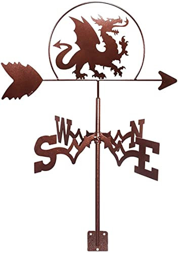 Drache Metall Wetterfahne Vintage Wetterfahne Langlebig Windrichtung Anzeige für Outdoor Garten Dach Paddock Dekoration Windfahne (D)