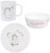 Personalised Breakfast Set. Unicorn Plastic Breakfast Set.