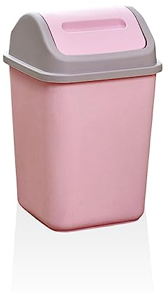 BOKIOESDE Kunststoff Schwenkdeckel, klassifizierter Abfalleimer, Heimbüro, Mülleimer, Abfallbehälter, Papierkorb, Mülleimer mit Deckel, Rosa