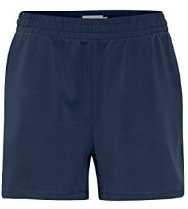 OXMO OXODINE Damen Shorts Kurze Hose mit elastischem Bund Jersey Baumwolle mit Stretch Regular-Fit, Größe:2XL, Farbe:Indigo Blue (201042)