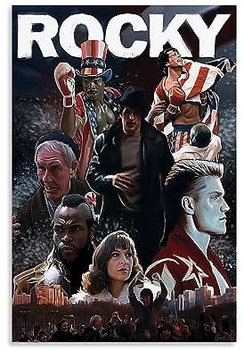 Rocky Balboa Klassisches Filmposter, Leinwand-Poster, dekoratives Gemälde, Leinwand-Wandposter und Kunstdruck, modernes Familienschlafzimmer-Dekor-Poster, 20 x 30 cm