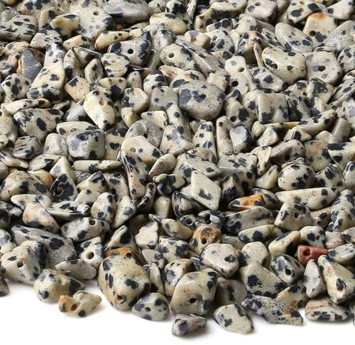 XIANNVXI 400pcs Kristalle Perlen Set Gefleckter Stein Edelsteine zum Auffädeln Naturstein Perlen für Armbänder Erwachsene Bastelperlen DIY Schmuck Selber Machen Steine 5-8mm